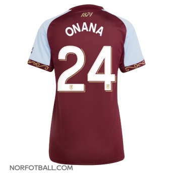 Billige Fotballdrakt Aston Villa Amadou Onana #24 Replika Hjemmedrakt Dame 2025-26 Kortermet